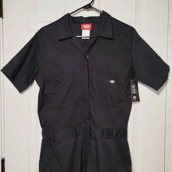 Dickies Women Coveralls Navy Blue Short Sleeve Workwear Jumpsuit S/M - Picture 3 of 9